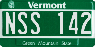 VT license plate NSS142