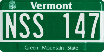 VT license plate NSS147