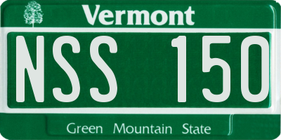 VT license plate NSS150