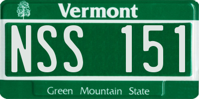 VT license plate NSS151