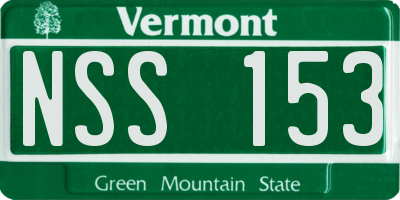 VT license plate NSS153