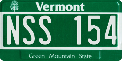 VT license plate NSS154