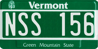 VT license plate NSS156