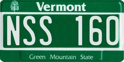 VT license plate NSS160
