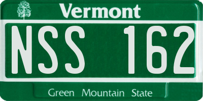 VT license plate NSS162