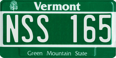 VT license plate NSS165