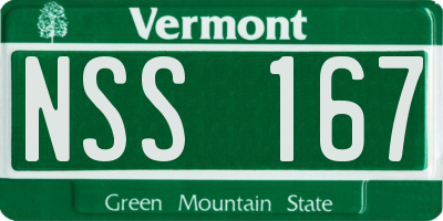 VT license plate NSS167