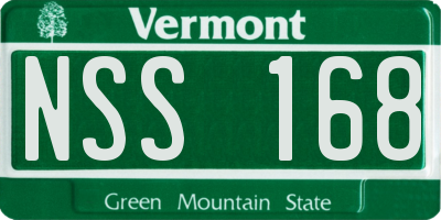 VT license plate NSS168