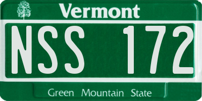 VT license plate NSS172