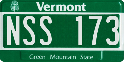 VT license plate NSS173