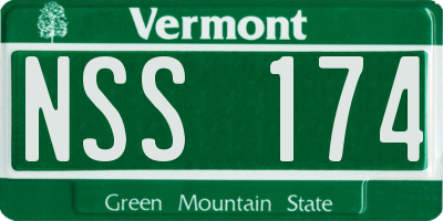 VT license plate NSS174