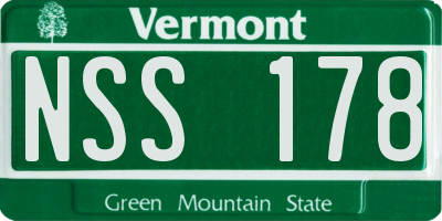 VT license plate NSS178
