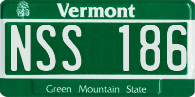 VT license plate NSS186