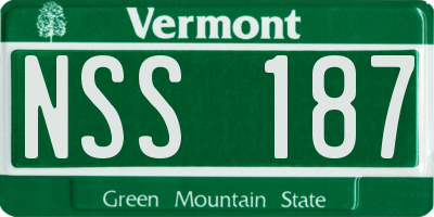 VT license plate NSS187