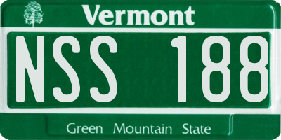 VT license plate NSS188