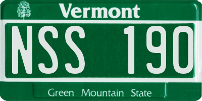 VT license plate NSS190