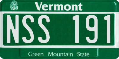 VT license plate NSS191