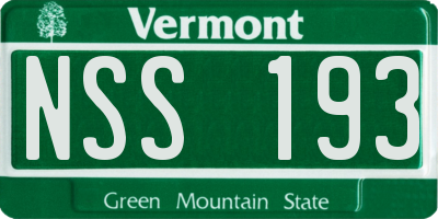 VT license plate NSS193