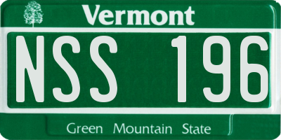 VT license plate NSS196