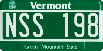 VT license plate NSS198