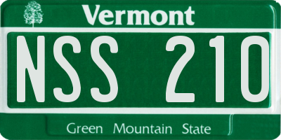 VT license plate NSS210