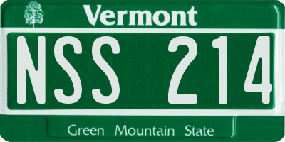 VT license plate NSS214