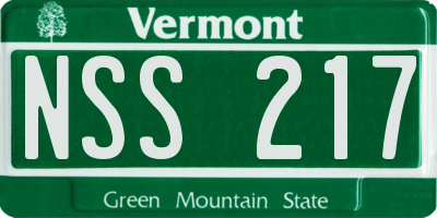 VT license plate NSS217