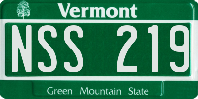 VT license plate NSS219
