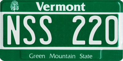 VT license plate NSS220