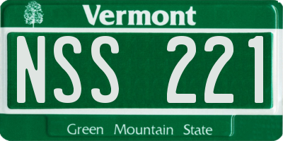 VT license plate NSS221