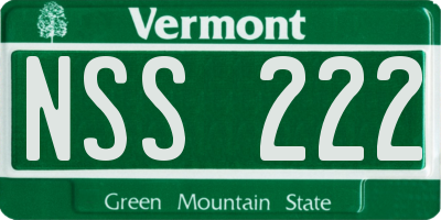 VT license plate NSS222