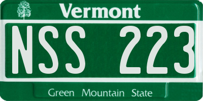 VT license plate NSS223