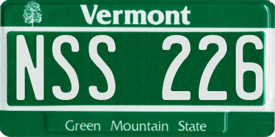 VT license plate NSS226