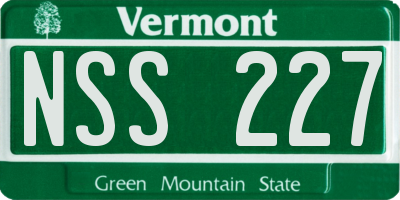 VT license plate NSS227