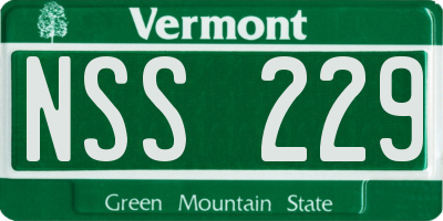 VT license plate NSS229