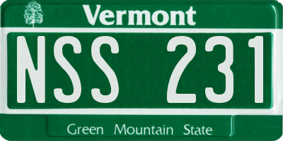 VT license plate NSS231