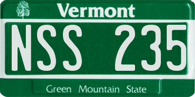 VT license plate NSS235