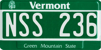 VT license plate NSS236