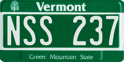 VT license plate NSS237