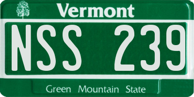 VT license plate NSS239