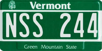 VT license plate NSS244