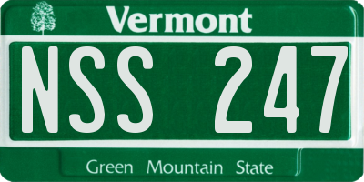 VT license plate NSS247