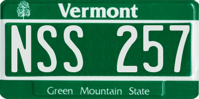 VT license plate NSS257
