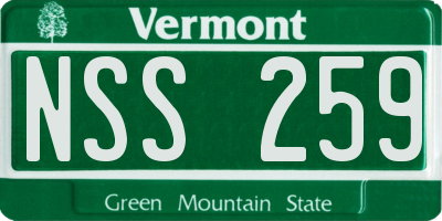 VT license plate NSS259