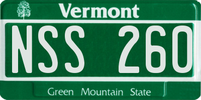 VT license plate NSS260