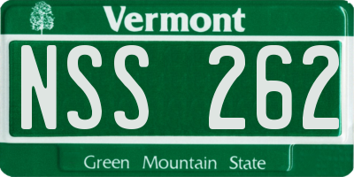 VT license plate NSS262