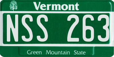VT license plate NSS263