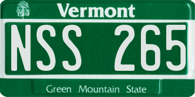 VT license plate NSS265