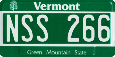 VT license plate NSS266