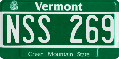 VT license plate NSS269
